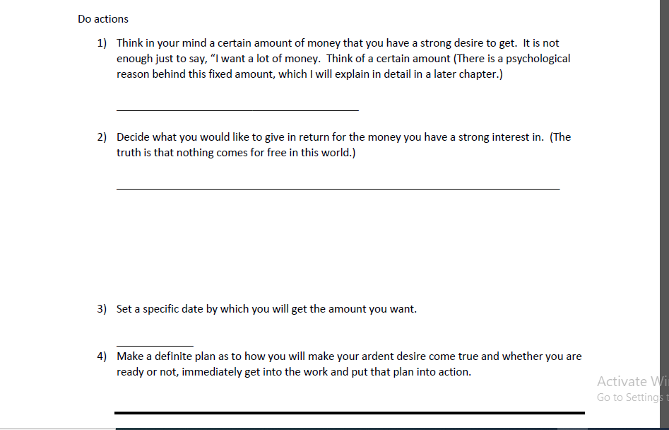 Think and grow rich work book